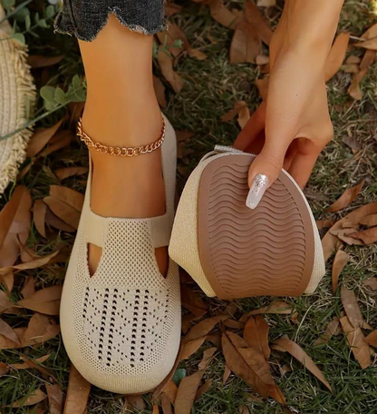 Vrouwen Wandelen Comfortabele Ademend Knit Flats Schoenen