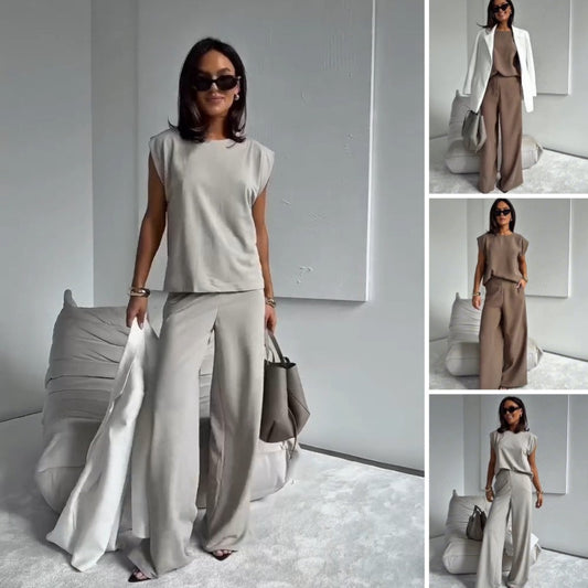 Dames 2-delig T-shirt & wijde broek set