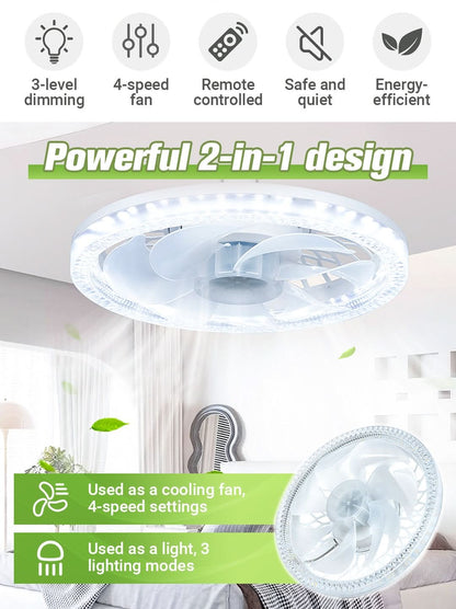 🌞50% korting! 💡2-in-1 dimbare plafondventilatorlamp met afstandsbediening – stil, verstelbaar en ruimtebesparend.