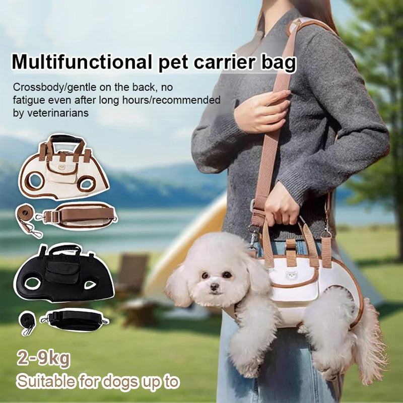 🐶50% KORTING 🎒 2-in-1 Draagbare Ademende Huisdierdrager Schouderzak en Rugzak