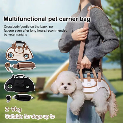 🐶50% KORTING 🎒 2-in-1 Draagbare Ademende Huisdierdrager Schouderzak en Rugzak
