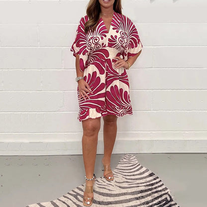 🔥Nieuwe bestsellers🔥Dames korte jumpsuit met plantenprint en casual look