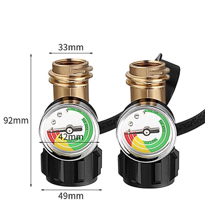 Universele propaantankmeter voor LP-tanks van 5-40 pond | Gasniveau-indicator voor barbecue, verwarming, camper, QCC1-aansluiting