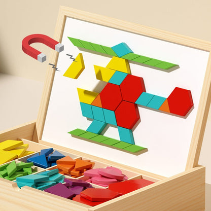 🎁Vroege kerstuitverkoop 50% KORTING🔥Houten magnetische patroonblokkenpuzzel set🧩