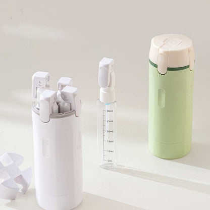 4-in-1 hervulbare reisflessen met dispenser