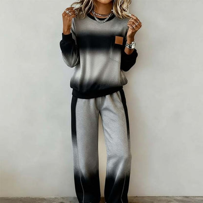 🔥 Trendy loungewearset met gradiëntpatchwork – zacht, stijlvol en perfect voor elke gelegenheid!