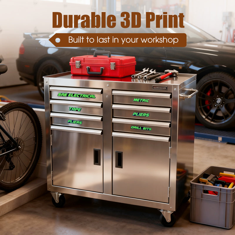 3D Printed Magnetic Toolbox Drawer Labels