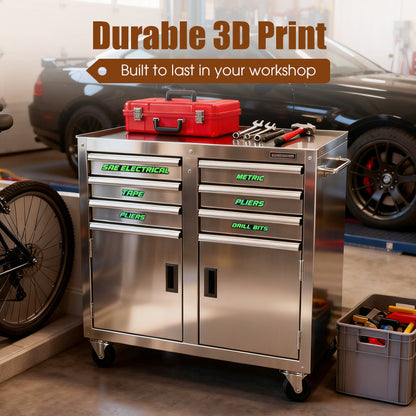 3D Printed Magnetic Toolbox Drawer Labels