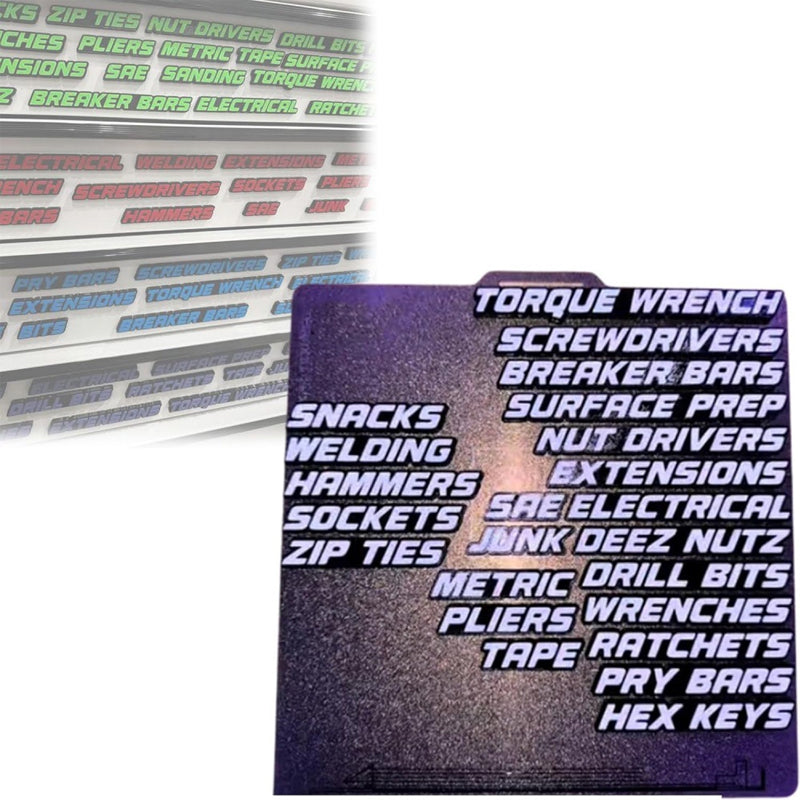 3D Printed Magnetic Toolbox Drawer Labels