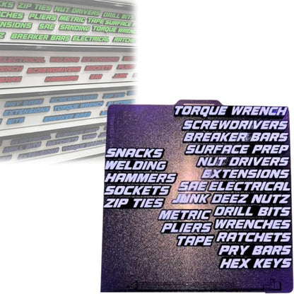 3D Printed Magnetic Toolbox Drawer Labels