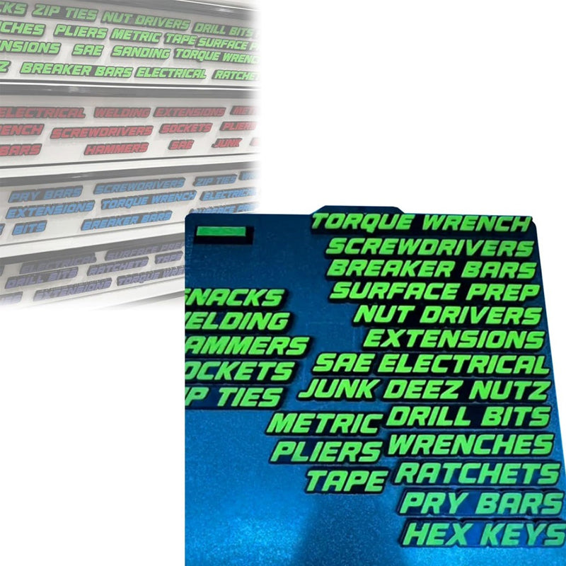 3D Printed Magnetic Toolbox Drawer Labels