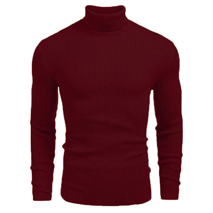 Winter Men's Knitted Turtleneck Slim Sweater