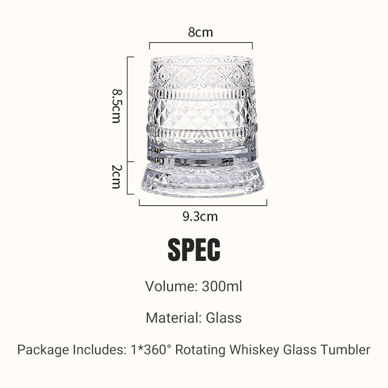 💎 50% KORTING ✨ 360° Draaibaar Luxe Whiskyglas
