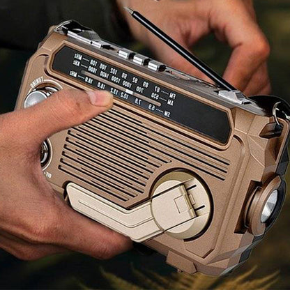 📻 53% KORTING! 🔦 Multifunctionele draagbare radio met slinger – Noodsituaties, muziek, ledverlichting & USB-oplader ⚡