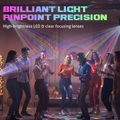 ⏰Multi-Beam LED Sfeerverlichting – 6 Beweegbare Lichten, Geluidsgeactiveerd & Met Afstandsbediening!