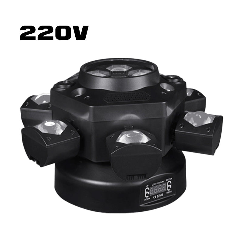 ⏰Multi-Beam LED Sfeerverlichting – 6 Beweegbare Lichten, Geluidsgeactiveerd & Met Afstandsbediening!