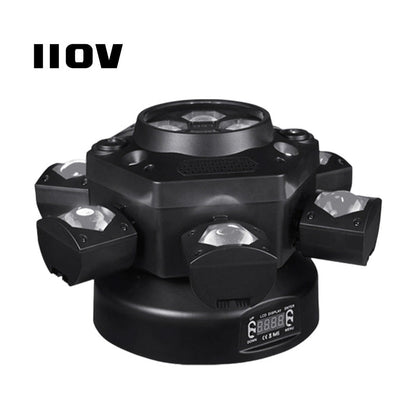 ⏰Multi-Beam LED Sfeerverlichting – 6 Beweegbare Lichten, Geluidsgeactiveerd & Met Afstandsbediening!