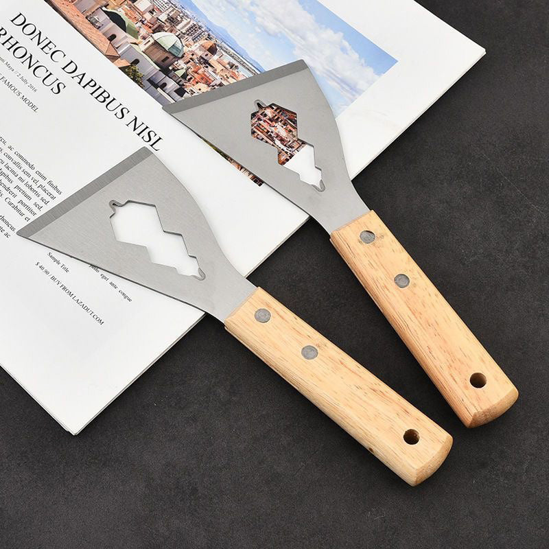 Multifunctioneel plamuurmes met houten handvat
