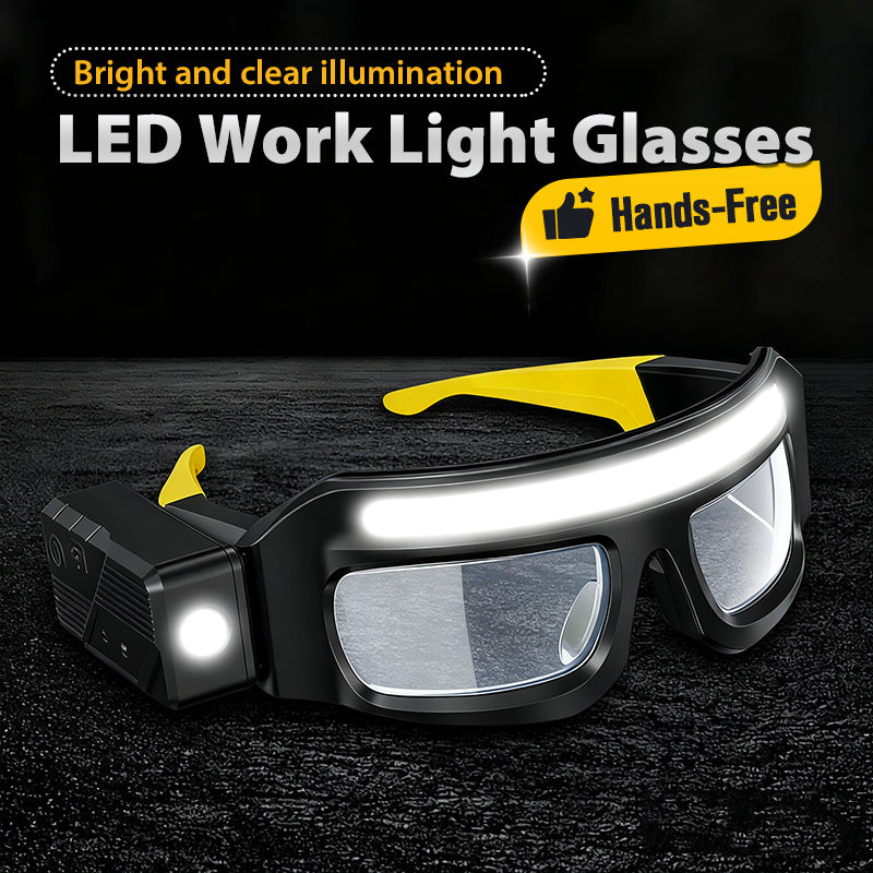 💥50% KORTING👓 Oplaadbare Waterbestendige LED Werkverlichtingsbril met Draaibare Lampkop en Meerdere Helderheidsstanden Voor Reparatie
