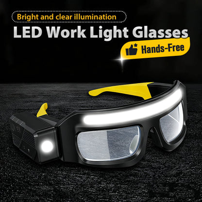 💥50% KORTING👓 Oplaadbare Waterbestendige LED Werkverlichtingsbril met Draaibare Lampkop en Meerdere Helderheidsstanden Voor Reparatie