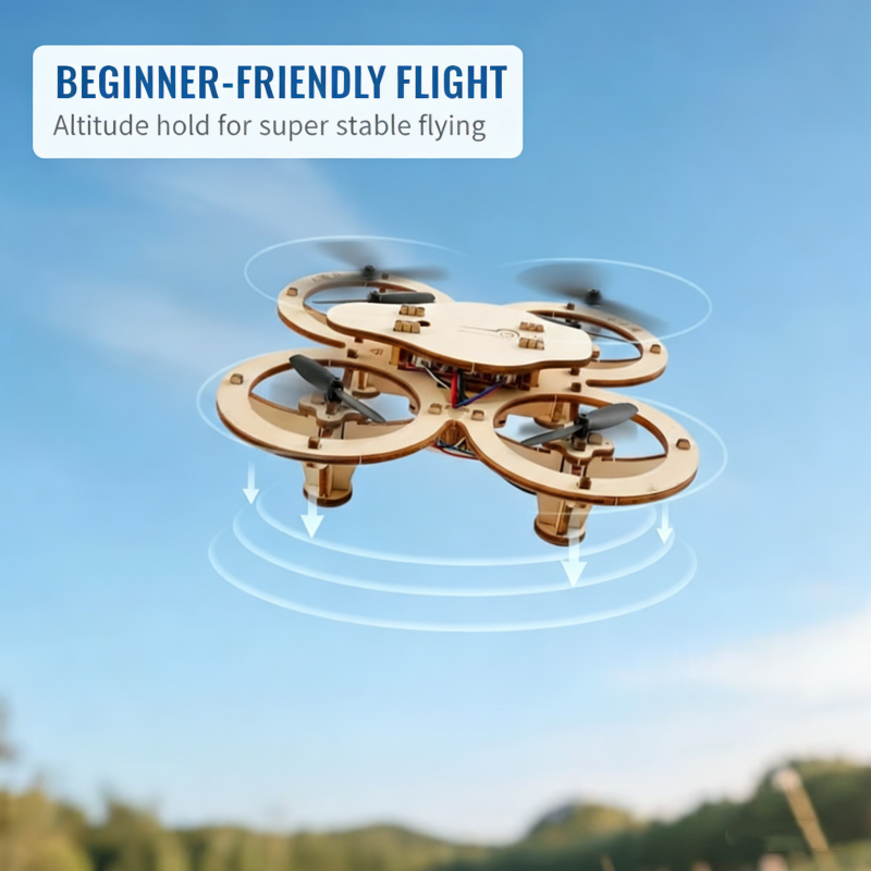 🎉Nieuwjaars Cadeau 50% KORTING!🛩️Kinderen DIY Houten Drone Bouwset: Beginner-Vriendelijk & Veilig – Bouw Je Eigen Drone Met STEM-Lerend!