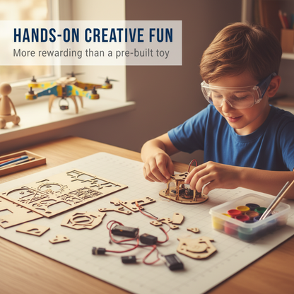 🎉Nieuwjaars Cadeau 50% KORTING!🛩️Kinderen DIY Houten Drone Bouwset: Beginner-Vriendelijk & Veilig – Bouw Je Eigen Drone Met STEM-Lerend!