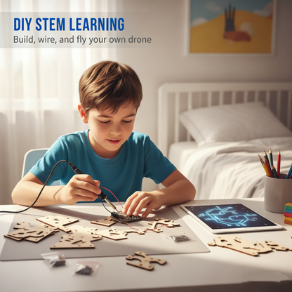 🎉Nieuwjaars Cadeau 50% KORTING!🛩️Kinderen DIY Houten Drone Bouwset: Beginner-Vriendelijk & Veilig – Bouw Je Eigen Drone Met STEM-Lerend!