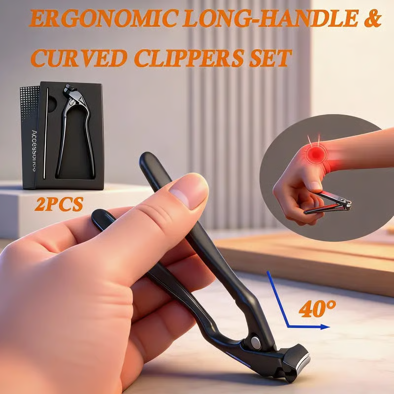 ✂️ Perfect gebogen ontwerp | Nagelknipper van roestvrij staal | Comfortabele grip voor senioren ✨