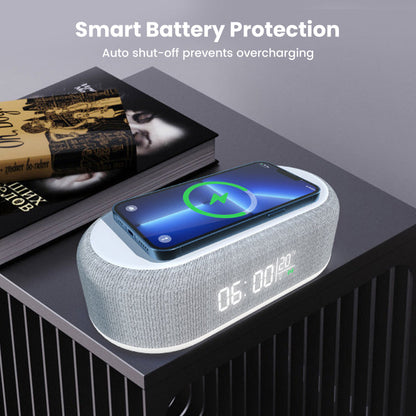 💘Tijdelijke Aanbieding: 50% Korting! 🔋6-in-1 Draadloos Laadstation 25W – Klok, Wekker, Bluetooth Speaker & Nachtlampje | All-in-One Nachtkastje!