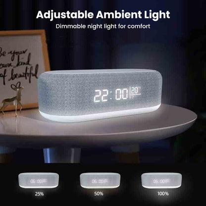 💘Tijdelijke Aanbieding: 50% Korting! 🔋6-in-1 Draadloos Laadstation 25W – Klok, Wekker, Bluetooth Speaker & Nachtlampje | All-in-One Nachtkastje!