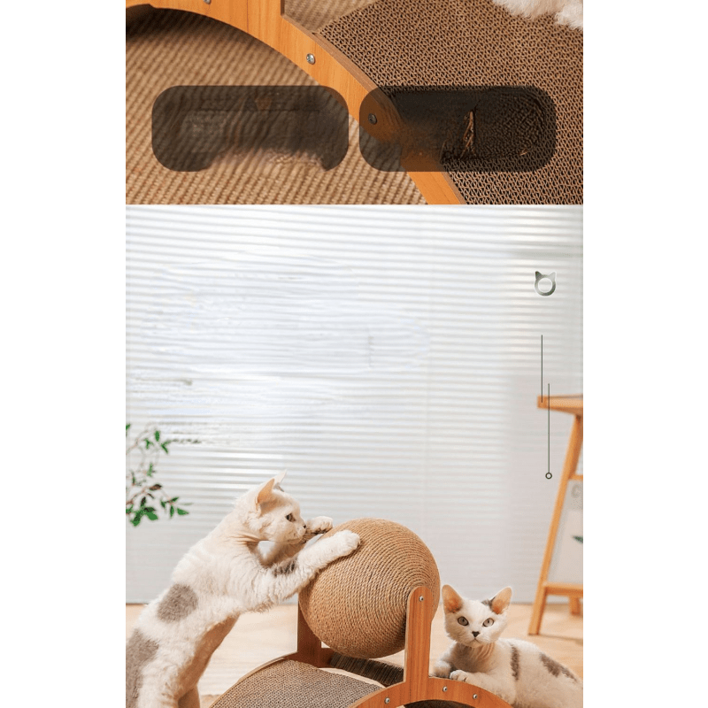🐱 NU 50% KORTING! 💖 Natuurlijke sisal krabpaal voor katten met kartonnen pad – Bevredigt de krabbehoefte, duurzaam sisal en beschermt meubels 🧶