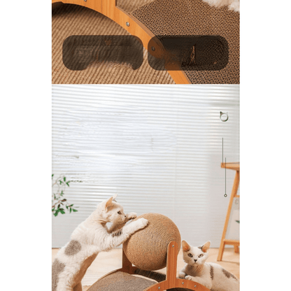 🐱 NU 50% KORTING! 💖 Natuurlijke sisal krabpaal voor katten met kartonnen pad – Bevredigt de krabbehoefte, duurzaam sisal en beschermt meubels 🧶