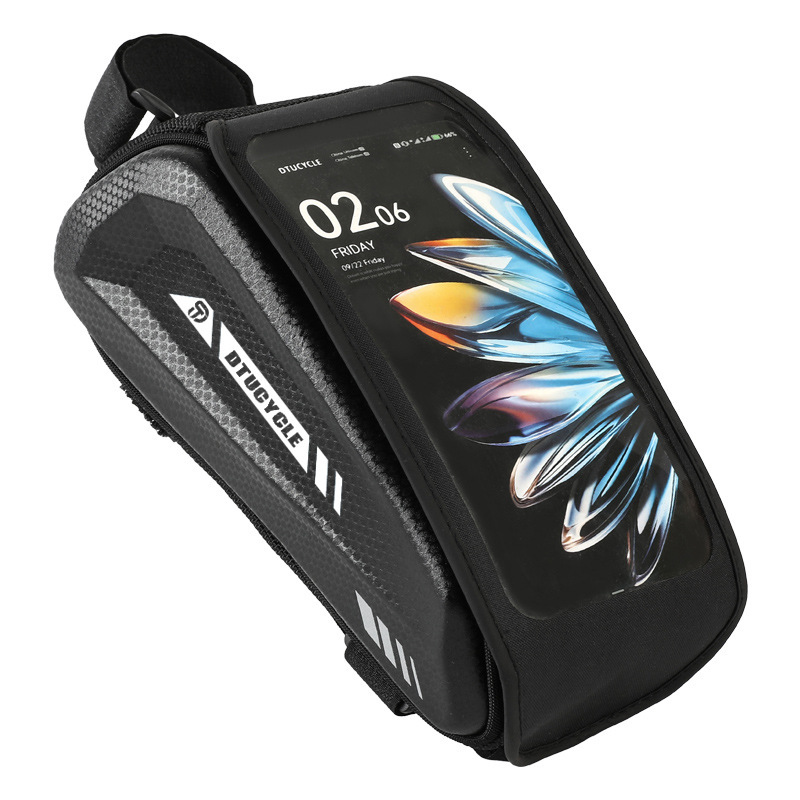 💧 NU 50% KORTING! 🚴 Waterbestendige fietstas met grote inhoud – vakje voor smartphone met aanraakscherm, slank ontwerp voor de bovenbuis en dubbele ritsen 📱