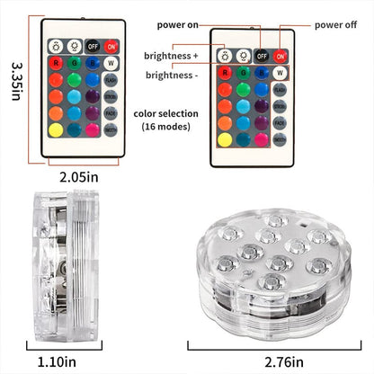 🌞Fris De Lente In Met 50% Korting!✨Waterdichte RGB-zwembadverlichting met afstandsbediening | SMD5050 LED's – 16 kleuropties + wisselende kleurmodi