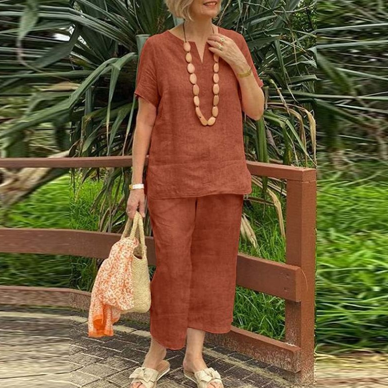 🌿2026 NIEUW – 52% KORTING💥 Zachte 2-delige Damesset – Comfortabele Top + Broek | Luchtige Stof & Ideaal voor Dagelijks Comfort