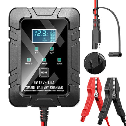 🔥Beperkte tijd actie 50% KORTING⚡1.5A 6V/12V Automatische acculader – Veilig, Snel & Efficiënt laden! 🚗🔋