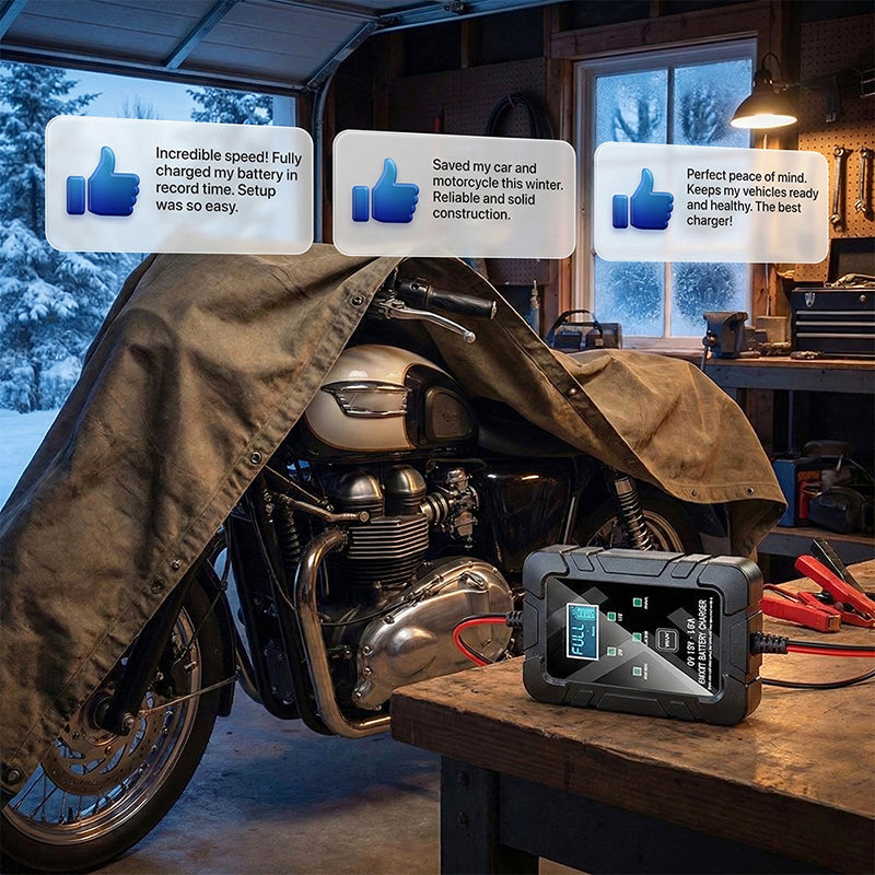 🔥Beperkte tijd actie 50% KORTING⚡1.5A 6V/12V Automatische acculader – Veilig, Snel & Efficiënt laden! 🚗🔋