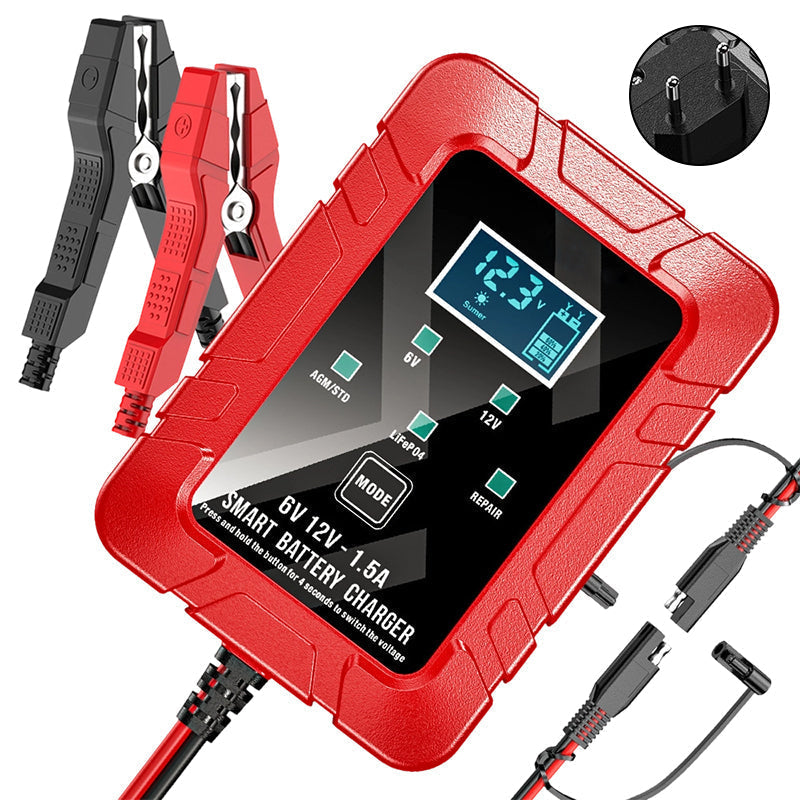 🔥Beperkte tijd actie 50% KORTING⚡1.5A 6V/12V Automatische acculader – Veilig, Snel & Efficiënt laden! 🚗🔋