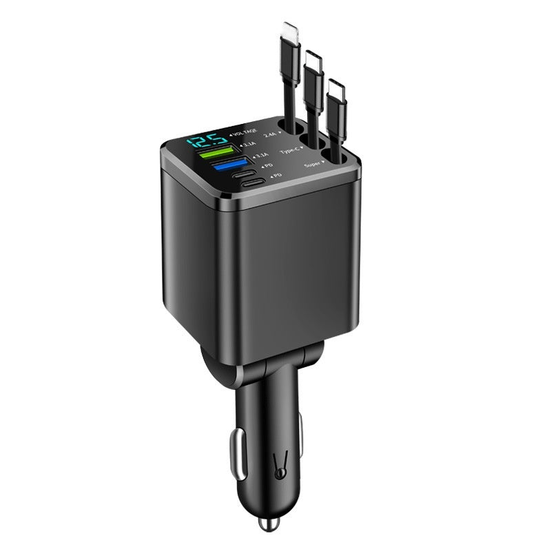 🔋 NU 50% KORTING! 🚗 7-in-1 intrekbare snellader voor in de auto met spanningsweergave – USB-C, snelladen & onmisbaar voor dagelijks gebruik 📱