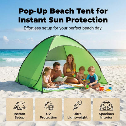 🏖️ Automatische pop-up strandtent | Snel op te zetten • Lichtgewicht • Draagbaar