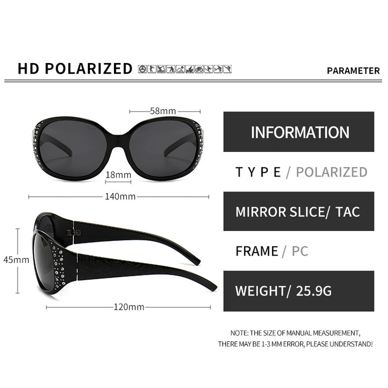 🕶️ Gepolariseerde zonnebrillen voor dames met strass-accenten | Stijl & bescherming