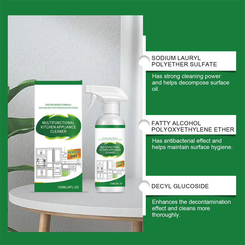 🧽 Multifunctionele reinigingsspray voor keukenapparatuur | Vet- en vuilverwijderaar