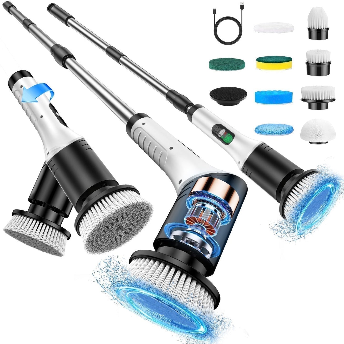 🧴NU 50% KORTING!🔥Draadloze Elektrische Roterende Scrubborstel – Krachtig, Veelzijdig & Perfect voor Dieptereiniging 🛅