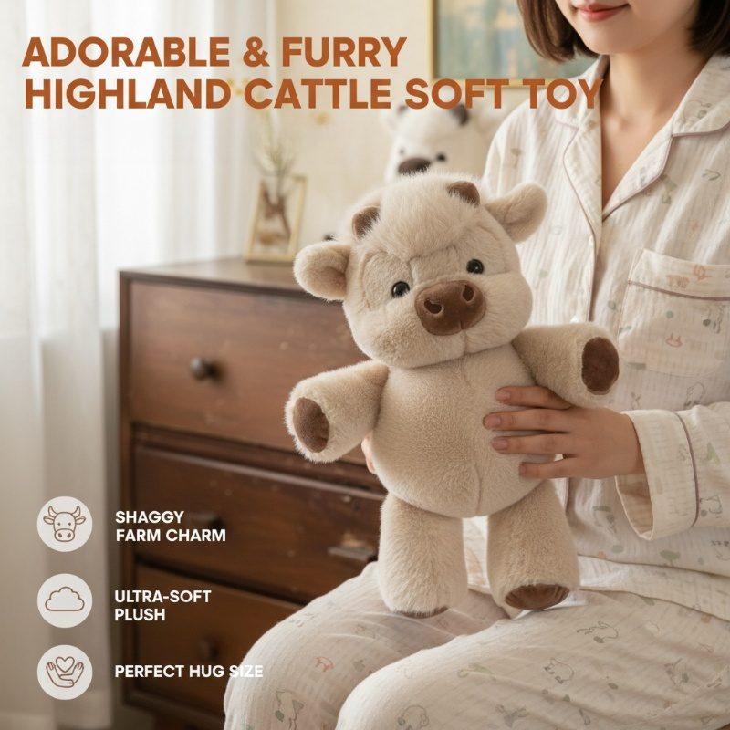 🧸Schattige knuffel van een Schotse hooglandkoe