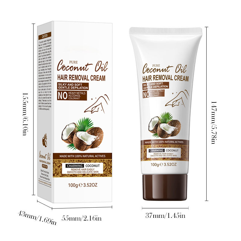 🥥 Coconut Oil Hair Removal Cream for Smooth Skin | Gentle & nourishing