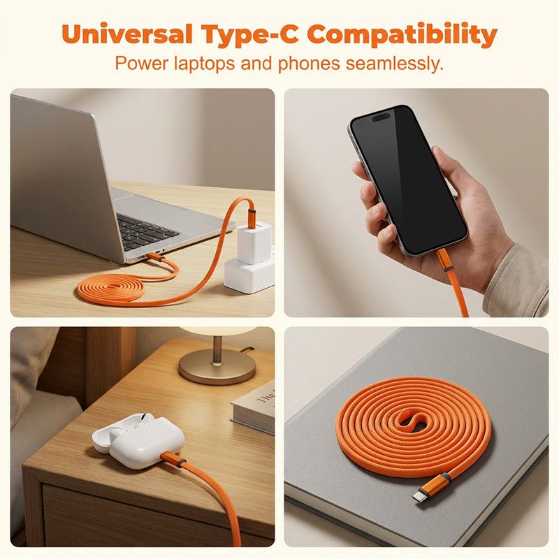 240 W magnetische Type-C-kabel met automatische opwinding