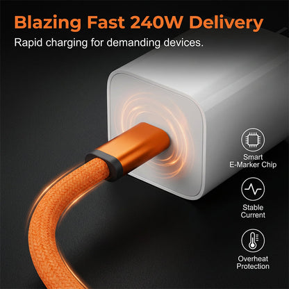 240 W magnetische Type-C-kabel met automatische opwinding