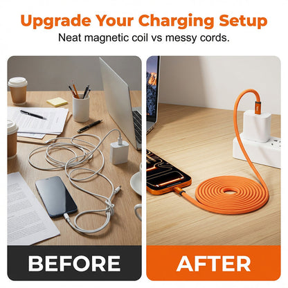 240 W magnetische Type-C-kabel met automatische opwinding