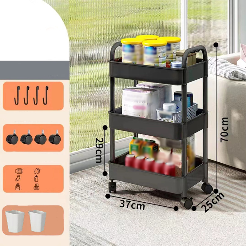 🌞Fris De Lente In Met 50% Korting!🏡Verrijdbare Trolley op Wielen | Smalle Rolwagen voor Keuken & Badkamer | Ruimtebesparend Opbergrek (Tot 5 Lagen)