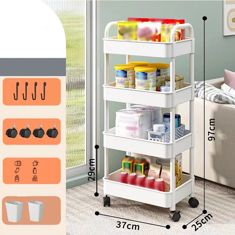 🌞Fris De Lente In Met 50% Korting!🏡Verrijdbare Trolley op Wielen | Smalle Rolwagen voor Keuken & Badkamer | Ruimtebesparend Opbergrek (Tot 5 Lagen)